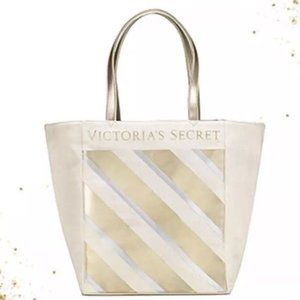 Victoria's Secret Metallic Striped Tote Bag
